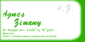 agnes zimany business card